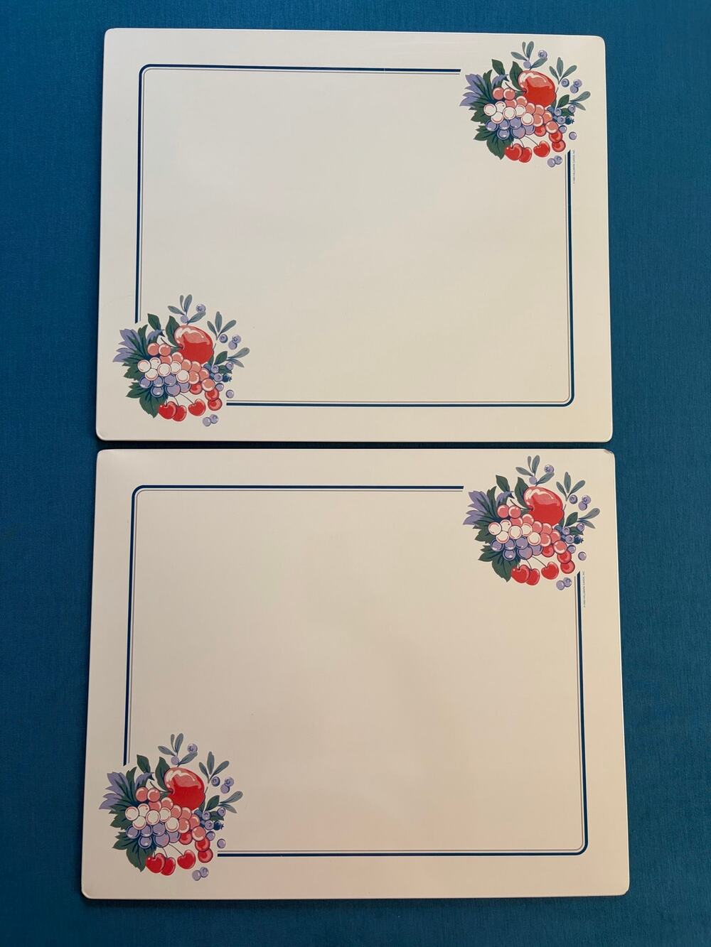 Vintage Hallmark Fruit Stove Counter Mats Set of 2 Ballonoff 14x17 USA
